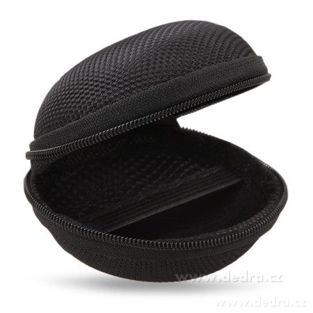 FC TRAVELLER / Cestovní pouzdro na sluchatka a nabijecku / pevné skořepinové  pouzdro prumer 8 cm / cerne