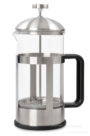 BARISTA /  1 L FRENCH PRESS konvice na kavu a caj z borosilikatoveho skla / ocelova