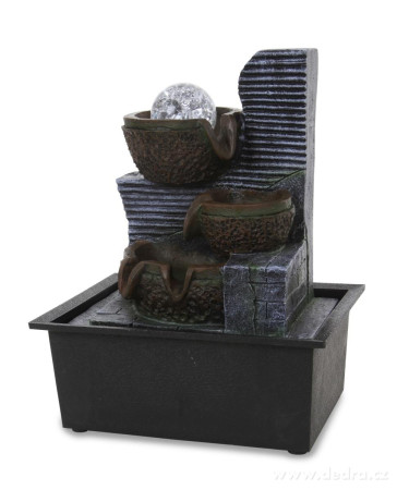 ZEN / 26 cm pokojová fontana s koulejici se kouli &  LED osvetlenim / kaskádový design