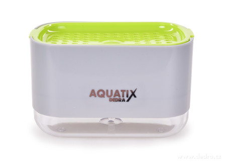 TRAMPOLINA / dávkovač myciho prostredku & odkapávac na houbicku / 200 ml / AQUATIX / sedy