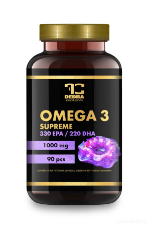 OMEGA 3 SUPREME 1000 mg / 1 tobolka = 330 mg EPA & 220 mg DHA + vitamin E / srdce, mozek & zrak / 90 kapslí / 122 g