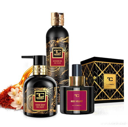 RED VELVET / sada 1 + 2 ZDARMA / EDP + zvláčňující mýdlo + sprchový gel