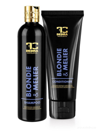 SADA 1 + 1 / BLONDIE MELIER / Šampon & kondicionér s fialovým pigmentem pro blond a melirovane vlasy / neutralizuce žlutých tónů