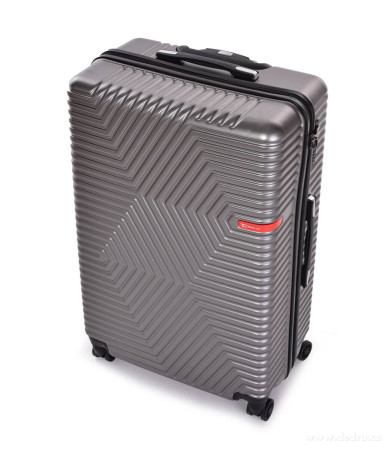 FC TRAVELLER / velký cestovní kufr 76 cm / 4 kolečka 360 stupňů, TSA zámek & vysuvna rukojeť/ platinovy