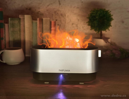 AROMIQA FLAME / sonicky aroma difuzer / efekt plamene & měnící LED osvětlení / casovac 2 - 6 hodin.